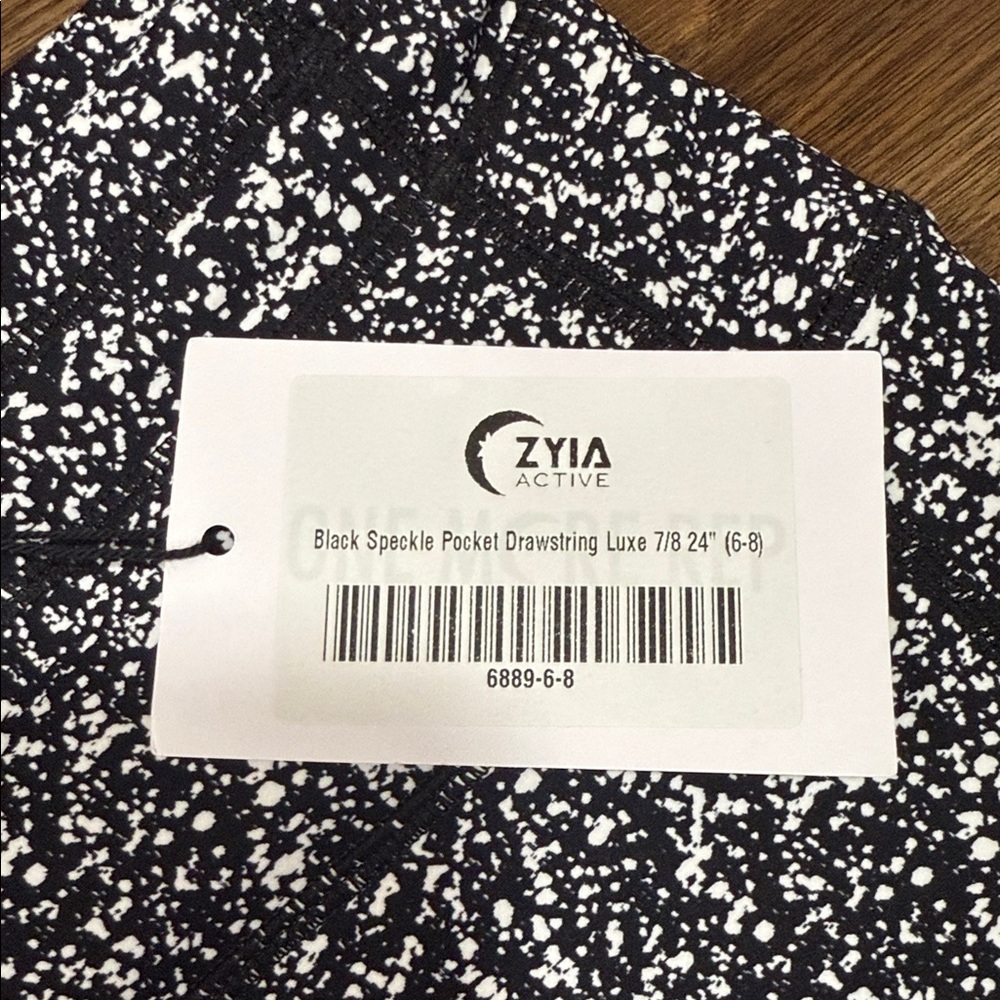Zyia Black Speckle Pocket Drawstring Luxe 7/8 24” (6-8) Brand new with tag! - Picture 7 of 8